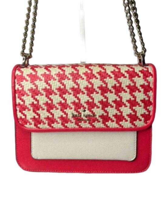 kate spade Handbags - KATE SPADE Hot Pink and Cream Woven Crossbody Bag